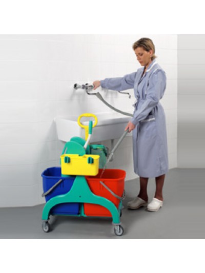 Chariot de ménage lavage 2x15 L presse - Voussert
